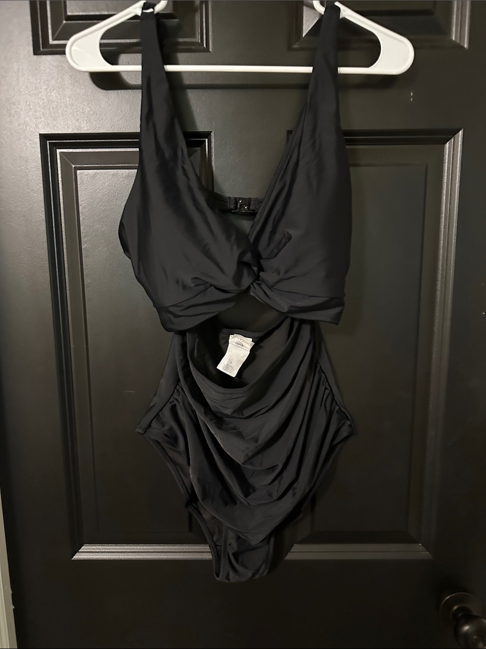Black One-Piece Twist Front Swimsuit